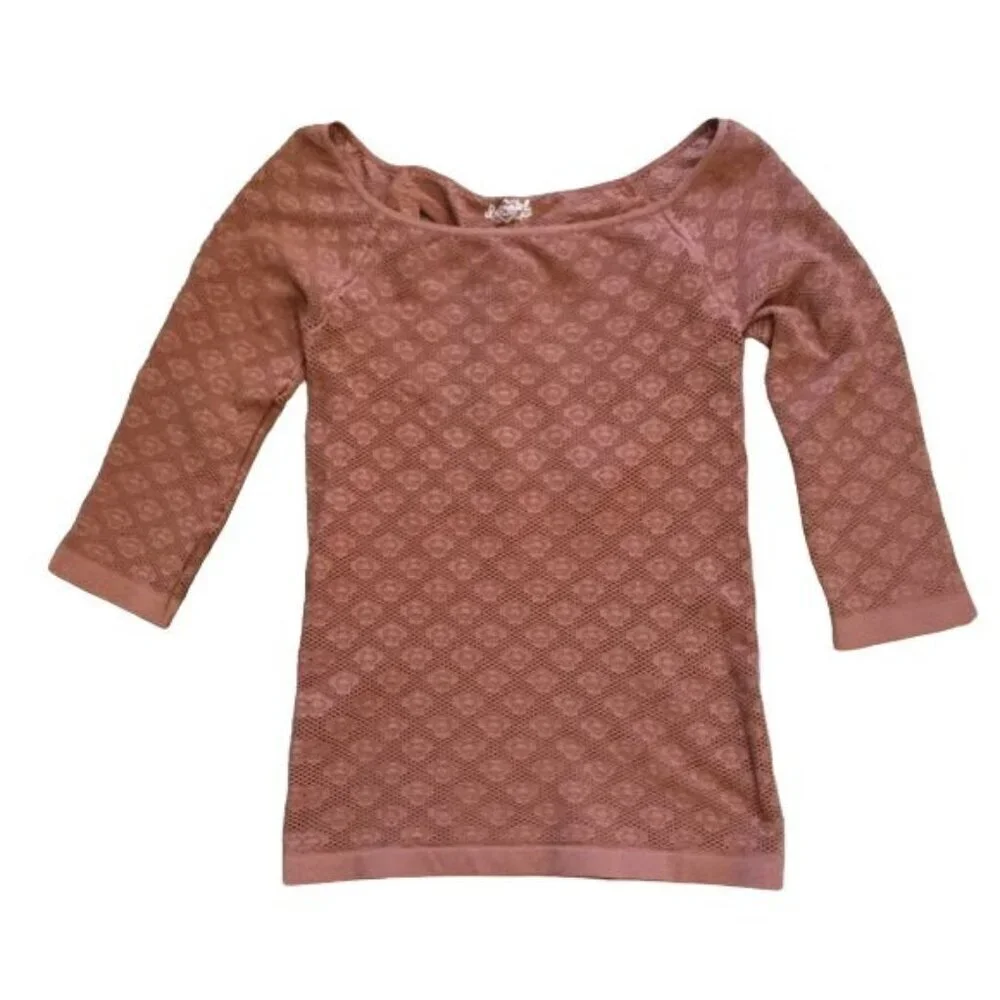 Free People Intimately Pink Seamless Bodycon Blouse